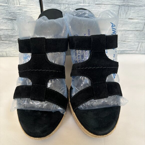 UGG Australia Tawnie Platform Wedge Leather Black Suede sz 9.5 - Picture 2 of 8